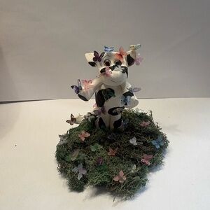 Whimsical Cow  with Butterflies